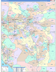 Inland Empire Metro Area Wall Map Color Cast Style 2026